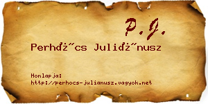 Perhócs Juliánusz névjegykártya